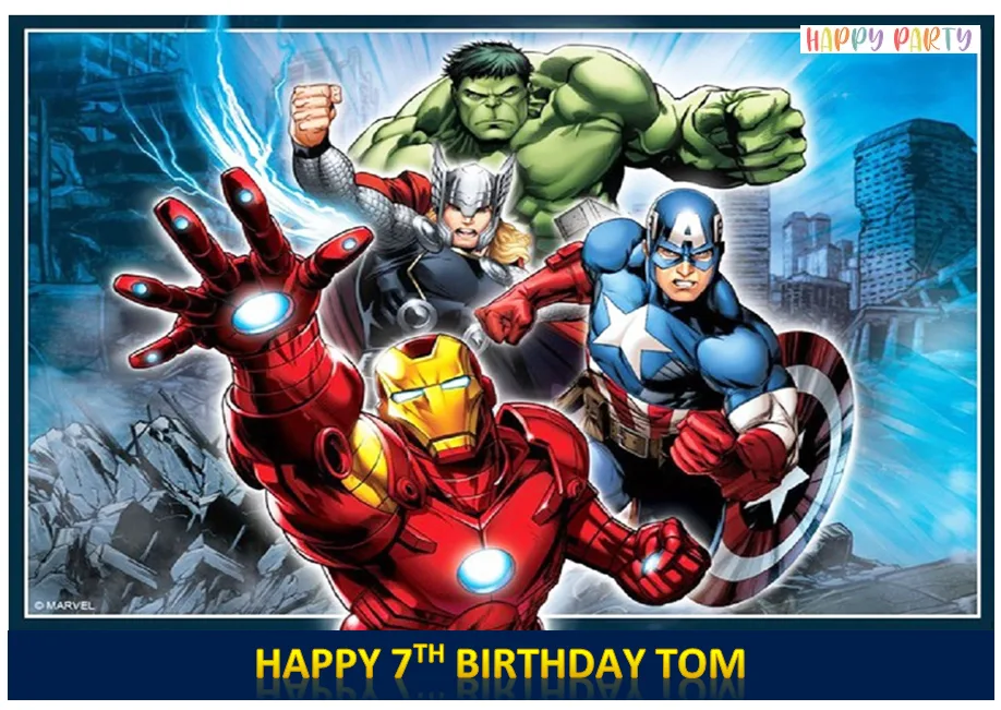 AVENGERS PERSONALISED Edible A4 Cake Topper Images