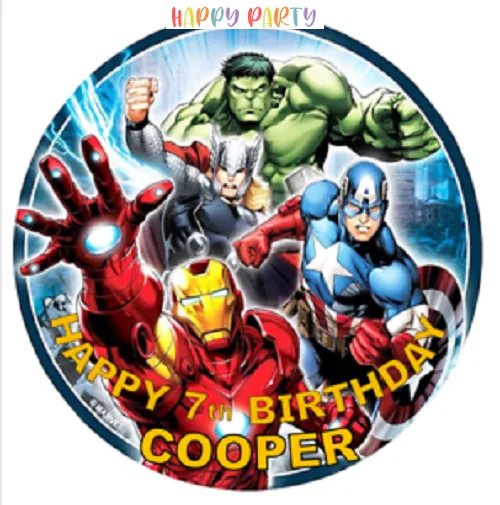 AVENGERS Personalized Edible Round Cake Topper Decoration Images
