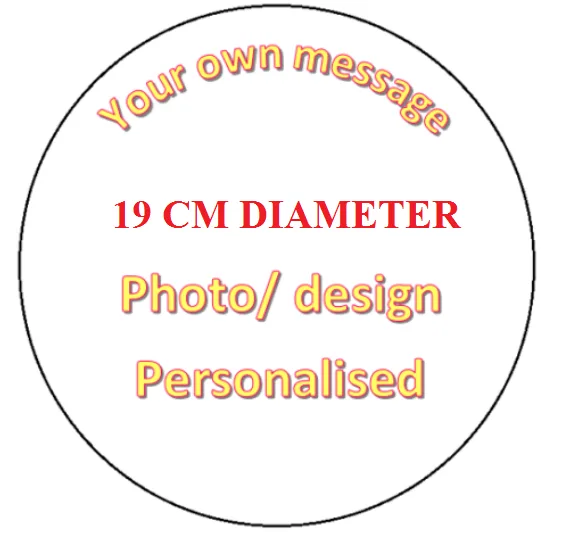 Your Own Photo Design Personalized Edible Round Cake Topper 19cm Image