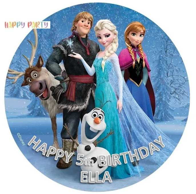 FROZEN Theme 2 BIRTHDAY Personalised Edible Cake Topper Decoration Images