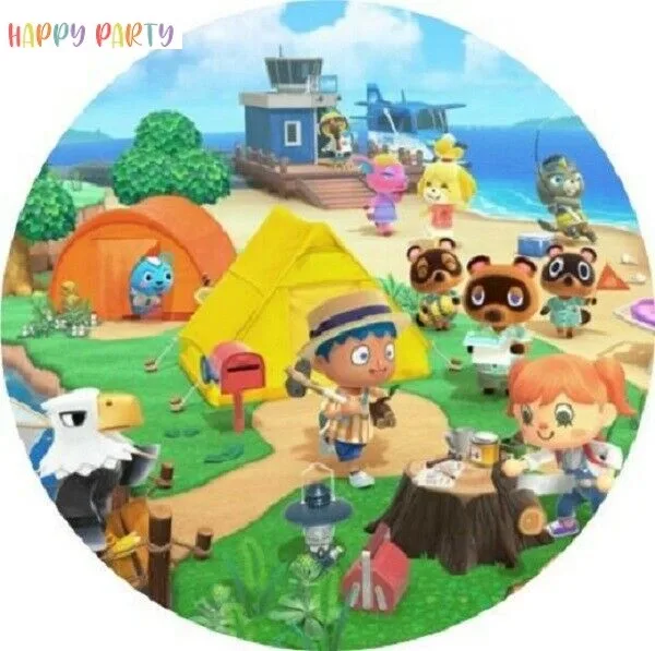 Animal Crossing Edible Cake Topper Decoration Round Image