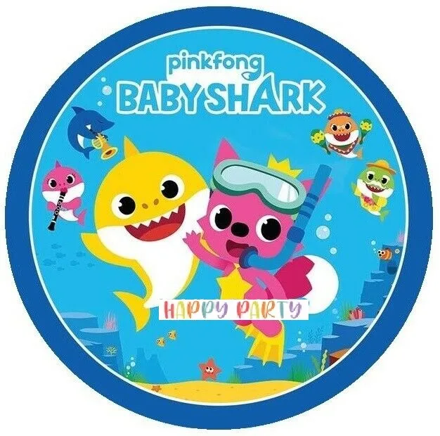 BABYSHARK Edible Cake Topper Decoration Round Images