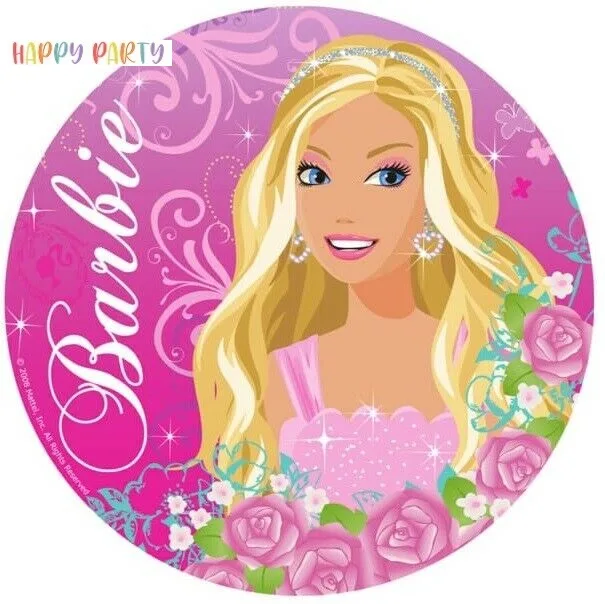 BARBIE Edible Cake Topper Decoration Round Images