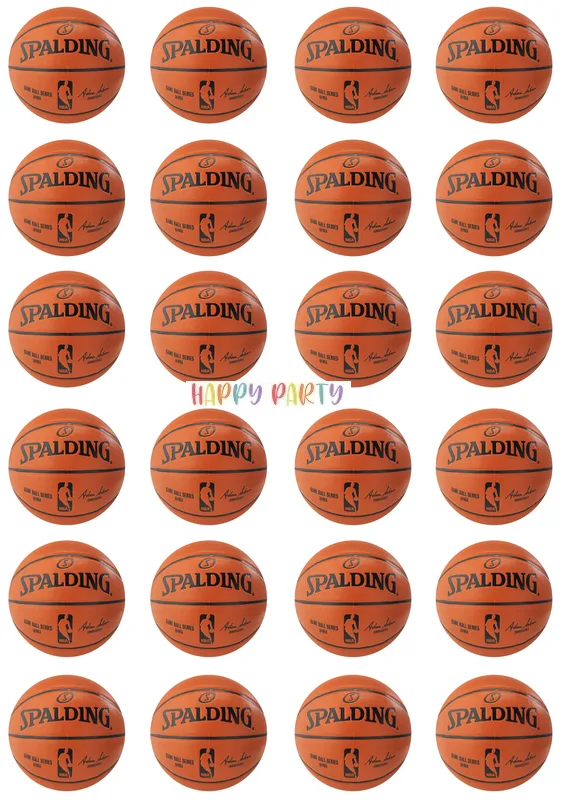 BASKETBALL Edible Cupcake Toppers 4cm UNCUT Images