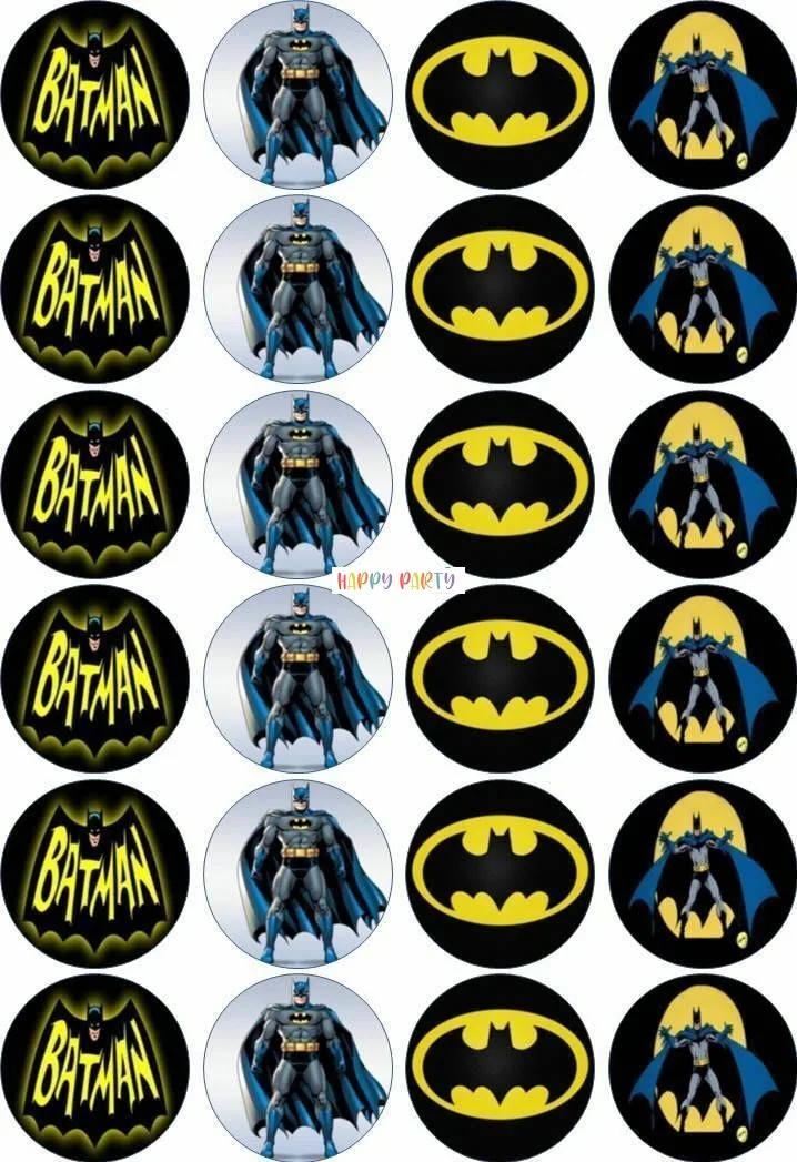 Batman #1 Cupcake Toppers 4cm UNCUT Image Cake Decoration