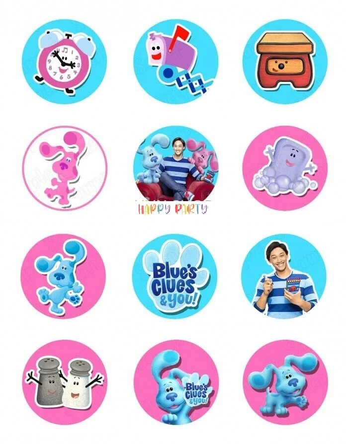 BLUE’S CLUES EDIBLE Cupcake Topper Birthday UNCUT Image