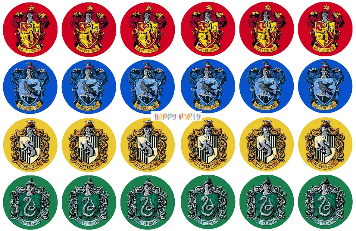 Harry Potter Logo Cupcake Toppers 4cm UNCUT Image Cake Decoration