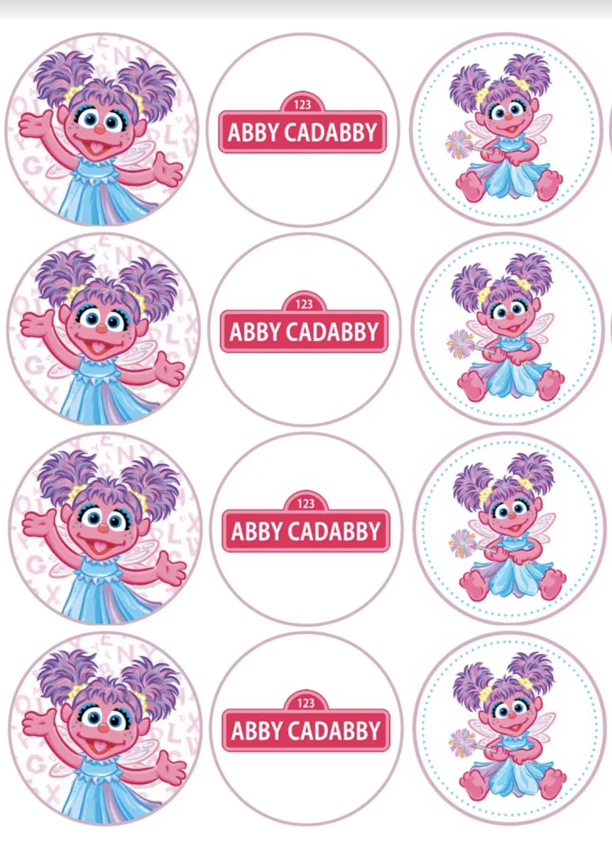 Seasame Girls Edible Cupcake Topper 4cm Round Uncut Images Decoration