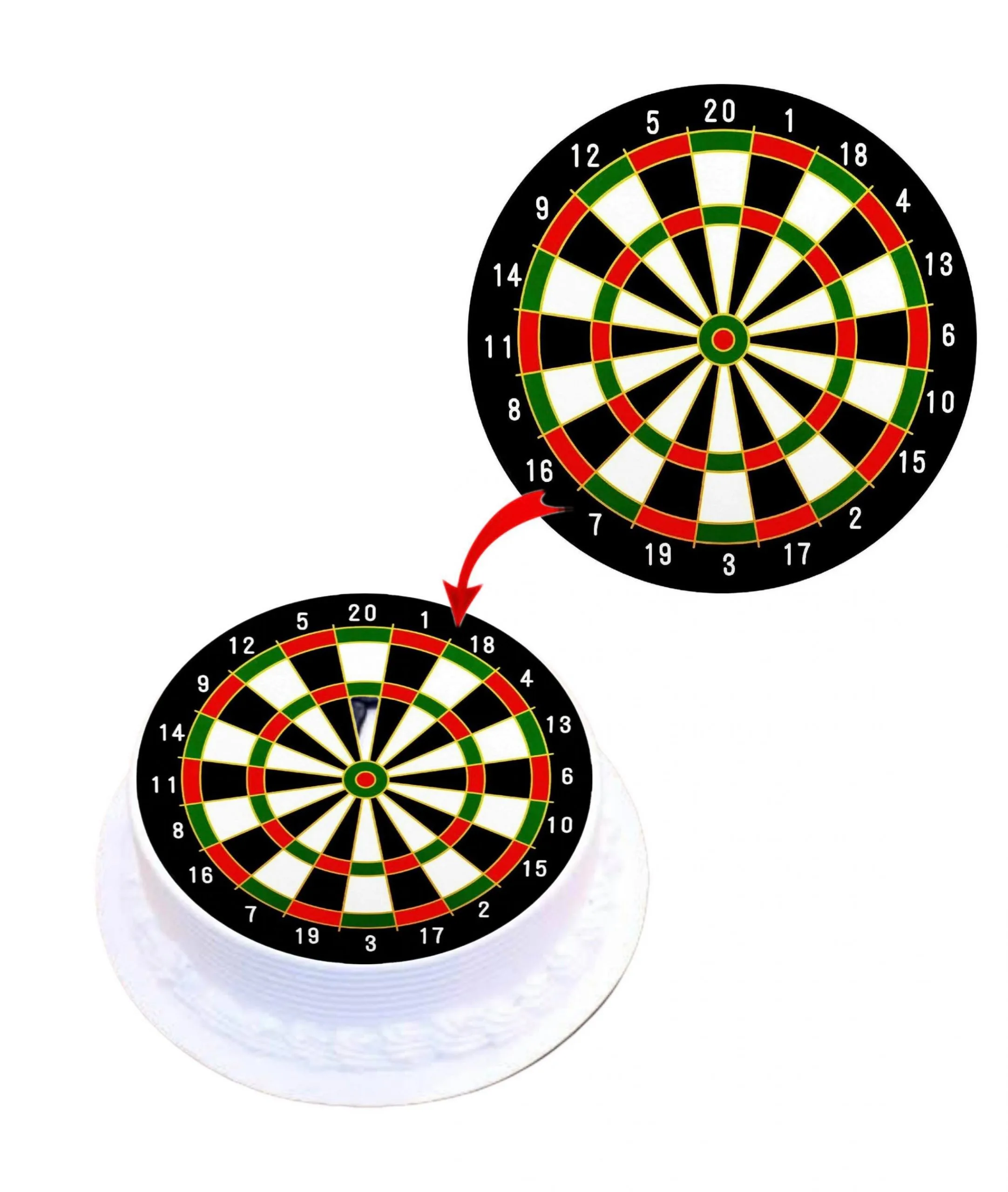 Dart Board Edible Cake Topper Round Images Cake Decoration
