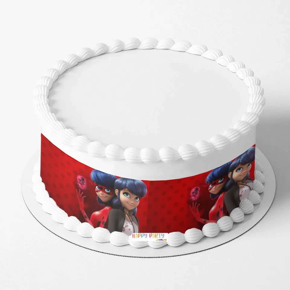 Miraculous Ladybug A4 Rectangle CAKE WRAP Around The Cake Edible Images Topper