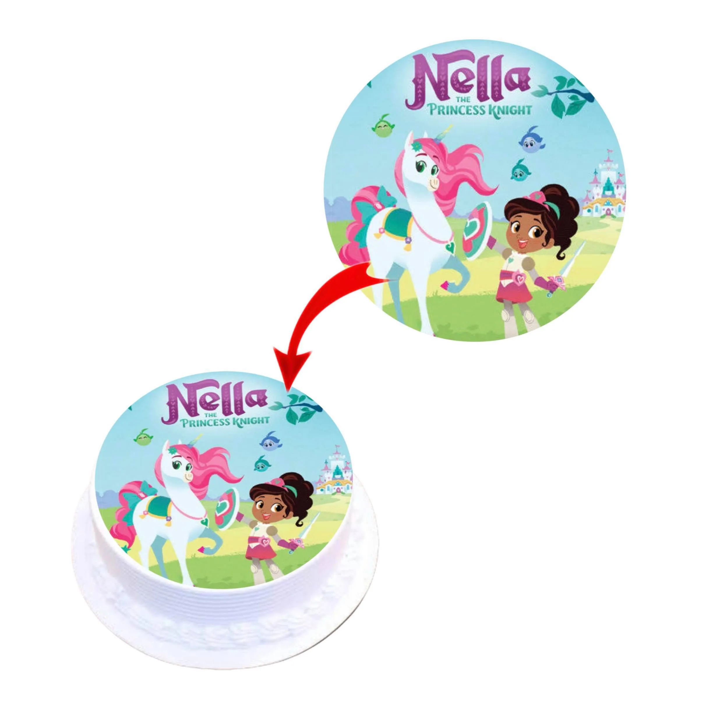 Nella The Princess Knight Edible Cake Topper Round Images Cake Decoration