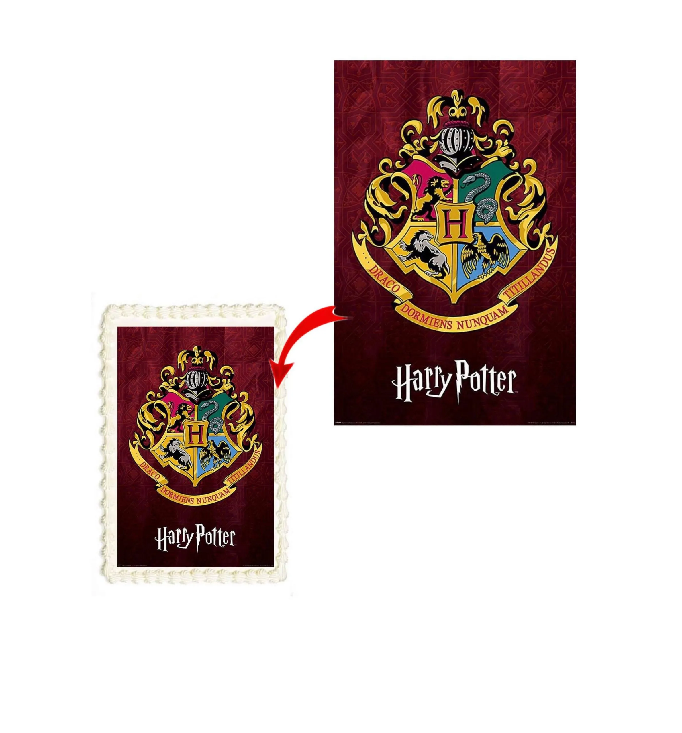 Harry Potter Hogwarts A4 Rectangle Birthday Cake Topper Decoration Images