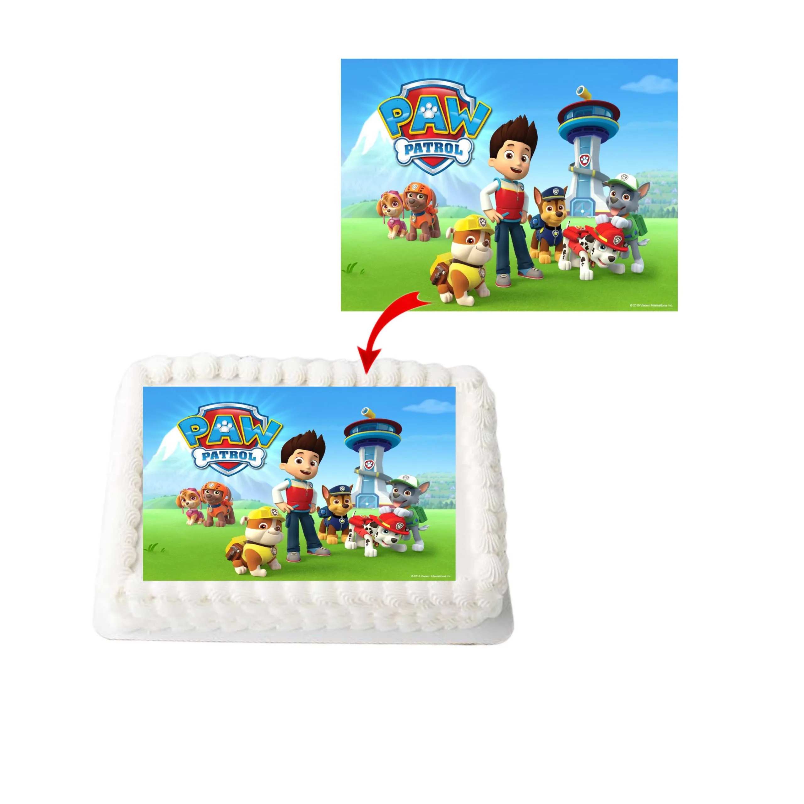 Paw Patrol A4 Rectangle Birthday Cake Topper Decoration Images