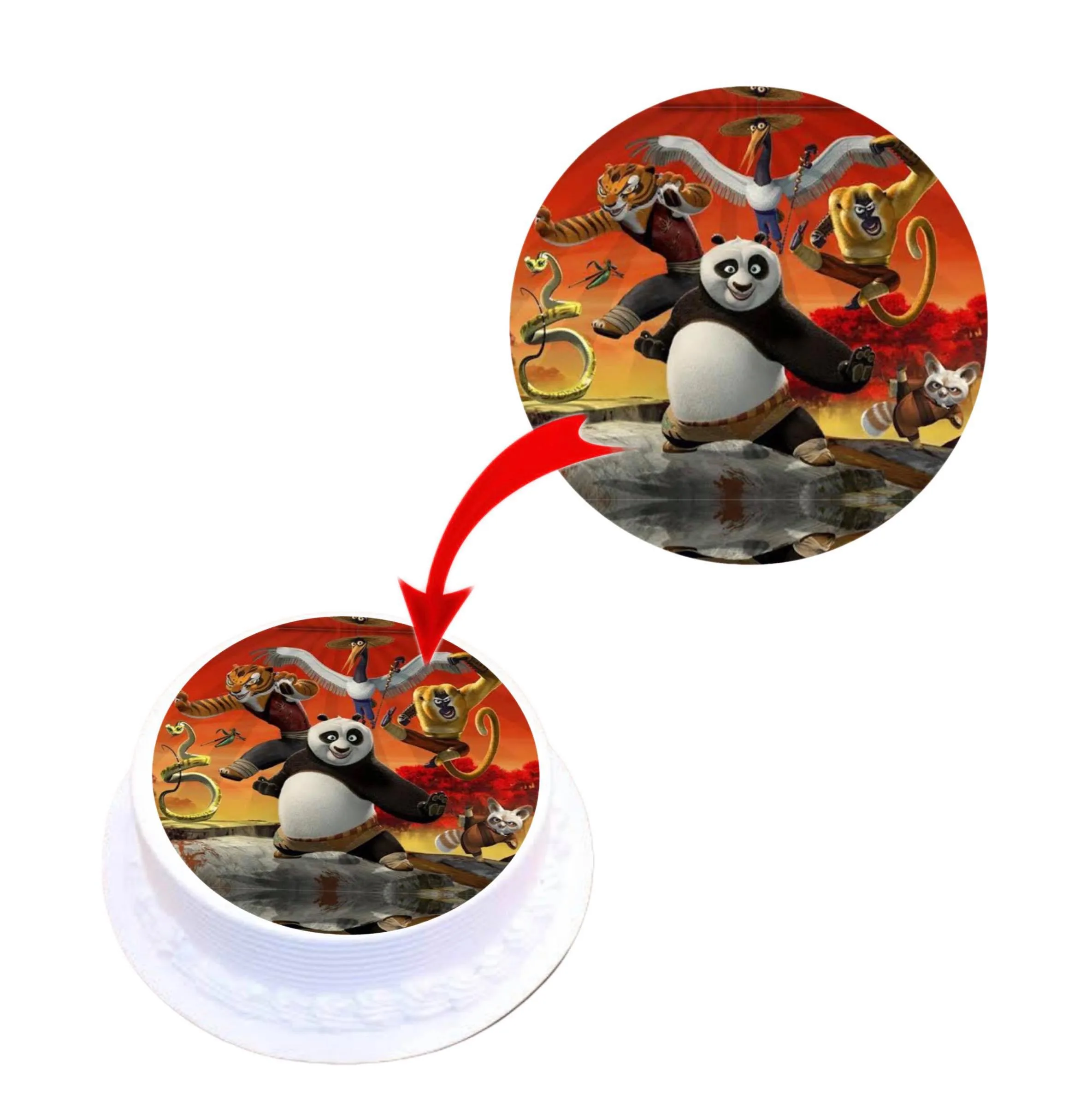 Kungfu Panda Edible Cake Topper Round Images Cake Decoration