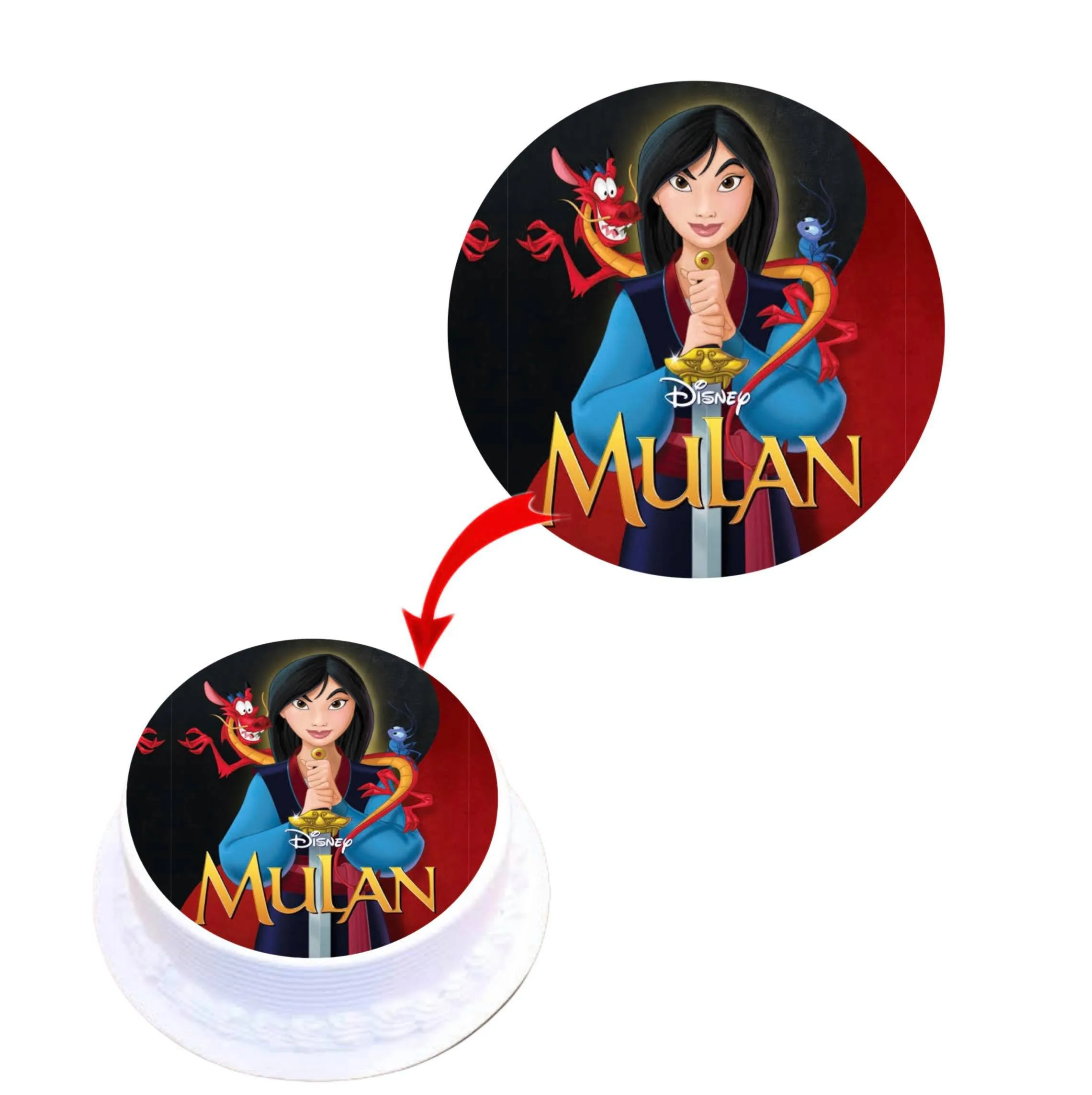Disney Mulan Edible Cake Topper Round Images Cake Decoration
