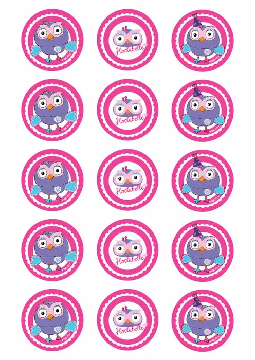 Giggle Hoot Edible Cupcake Topper 4cm Round Uncut Images Decoration