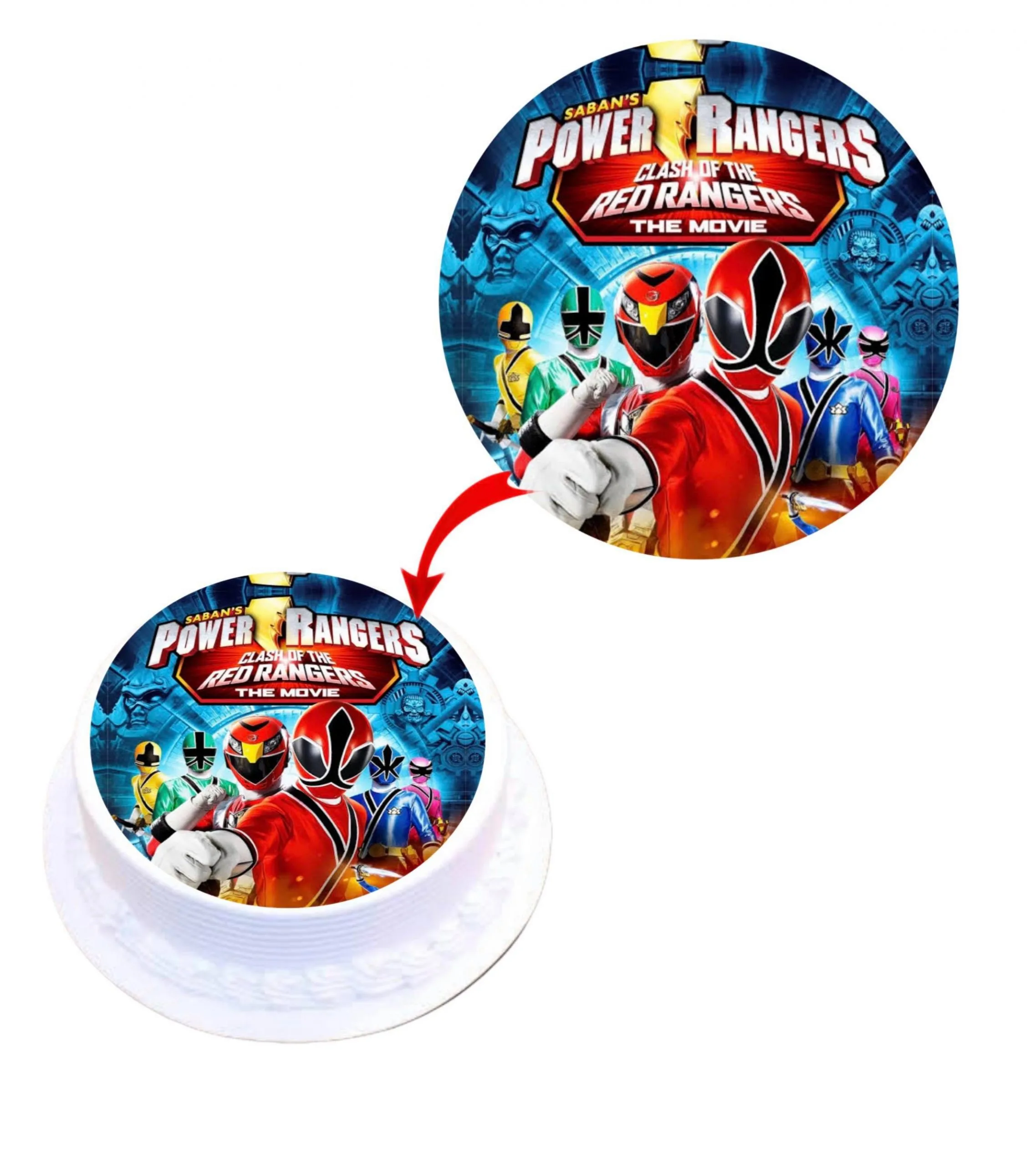Power Ranger Edible Cake Topper Round Images Cake Decoration