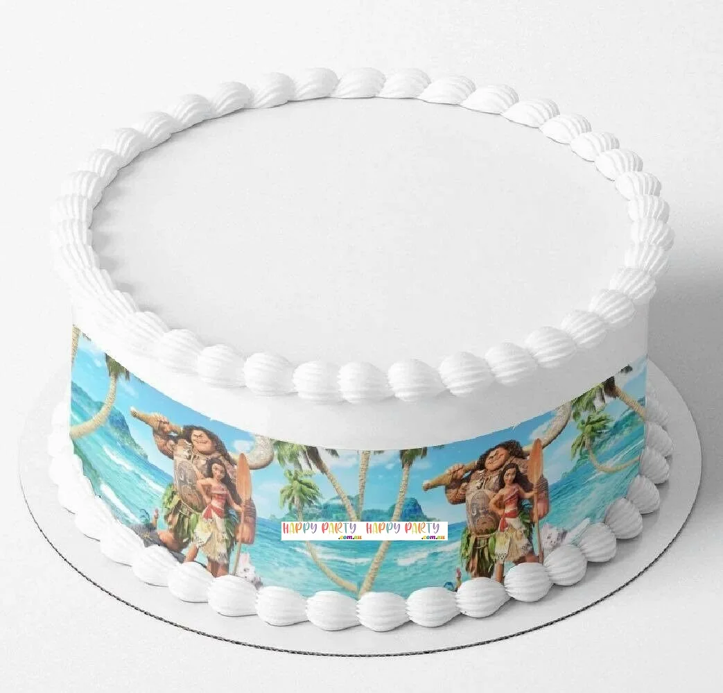 Moana A4 Rectangle CAKE WRAP Around The Cake Edible Images Topper