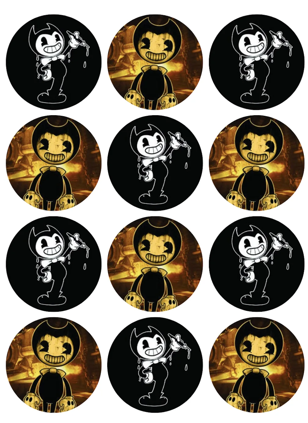 Bendy Edible Cupcake Topper 4cm Round Uncut Images Decoration