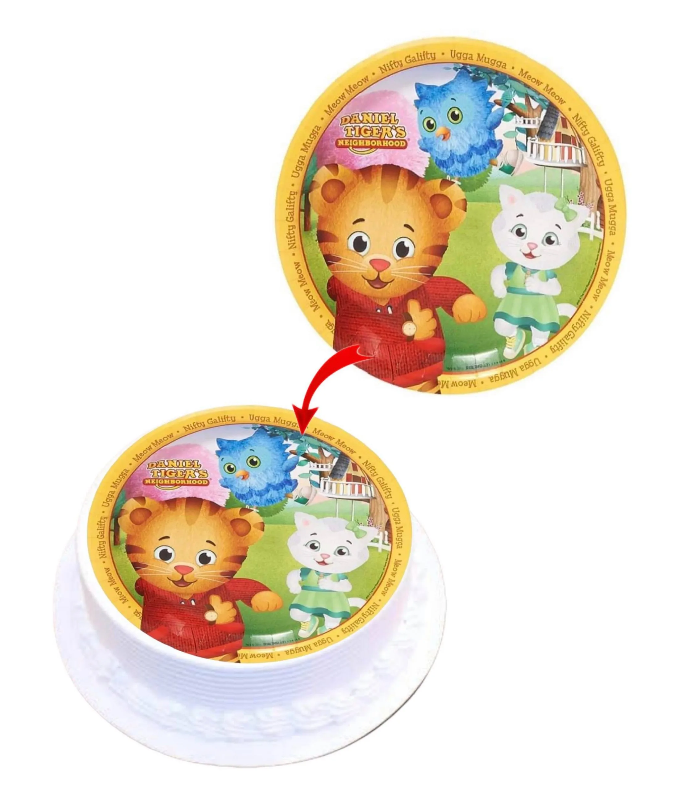 Daniel Tiger #1 Edible Cake Topper Round Images Cake Decoration