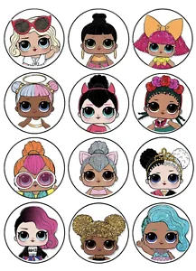 Lol Edible Cupcake Topper 4cm Round Uncut Images Decoration