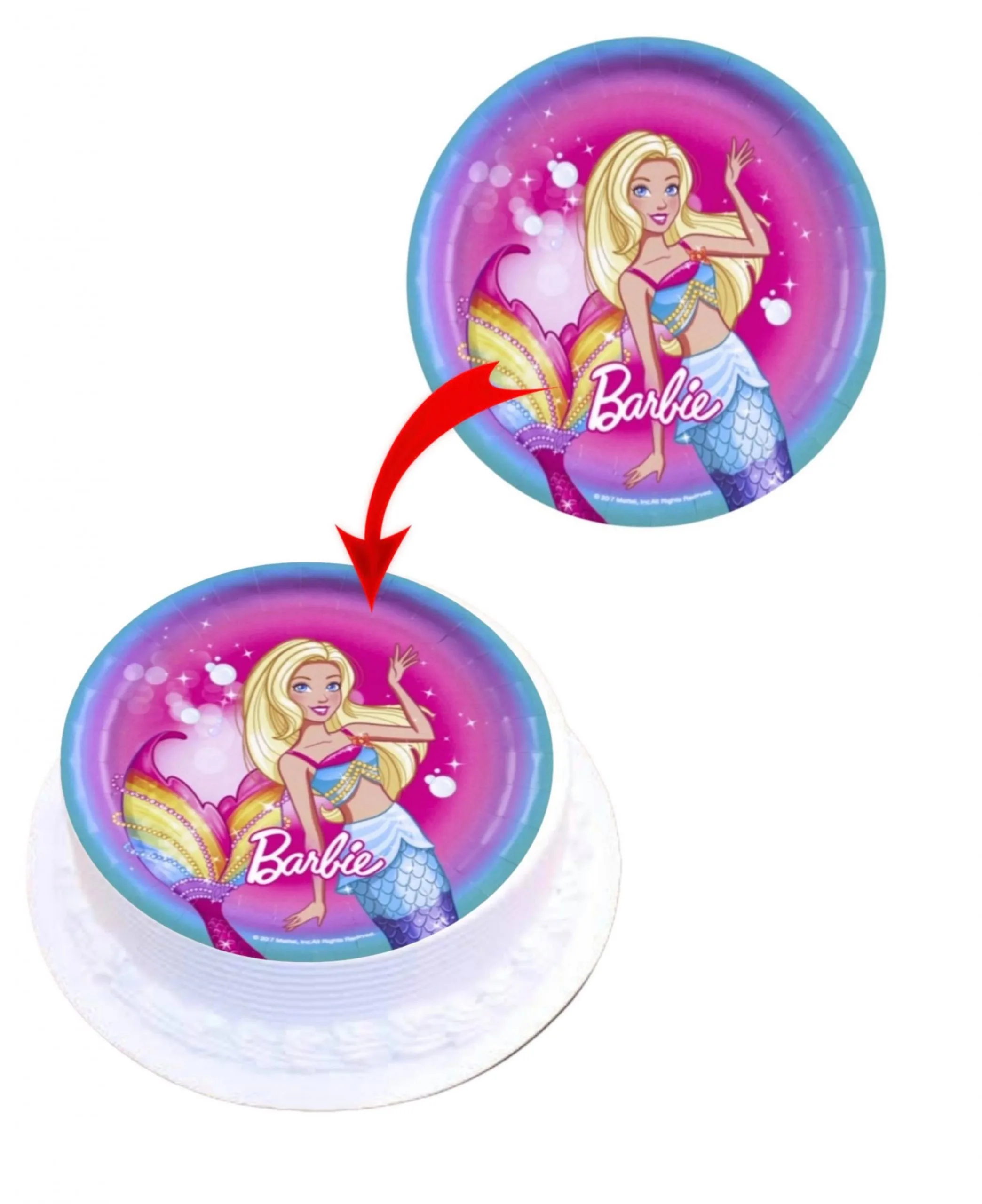 Barbie Dreamtopia Edible Cake Topper Round Images Cake Decoration