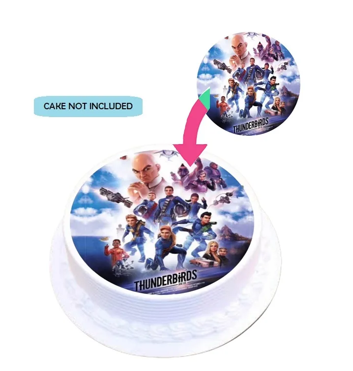 Thunder Birds Are Go Edible Cake Topper Round Images Cake Decoration