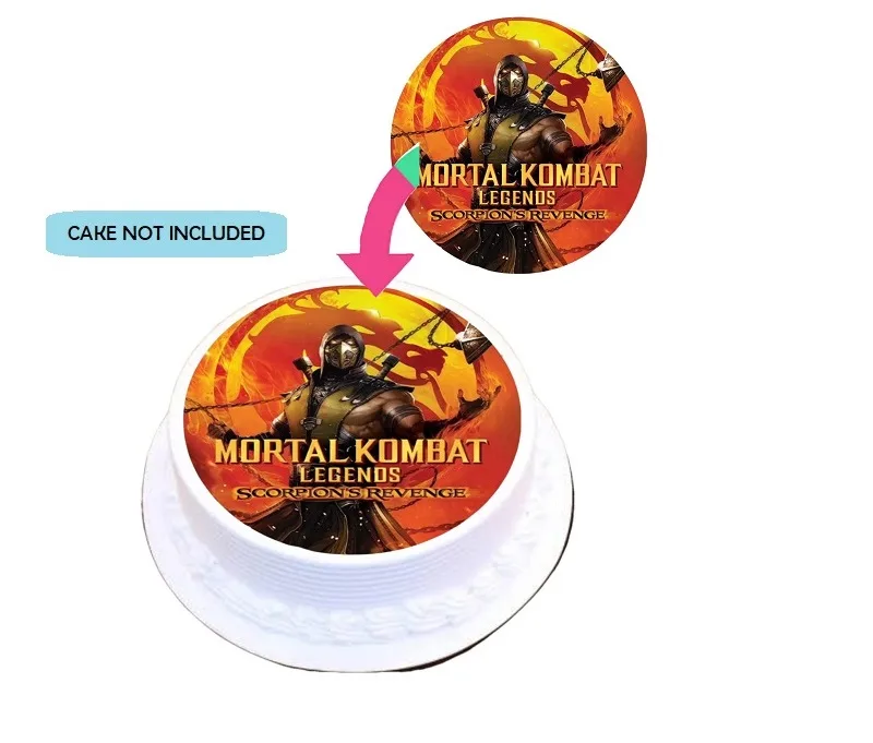 Mortal Kombat Edible Cake Topper Round Images Cake Decoration