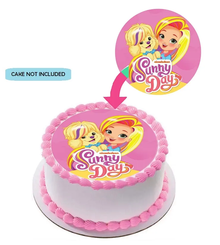 Sunny Day Edible Cake Topper Round Images Cake Decoration