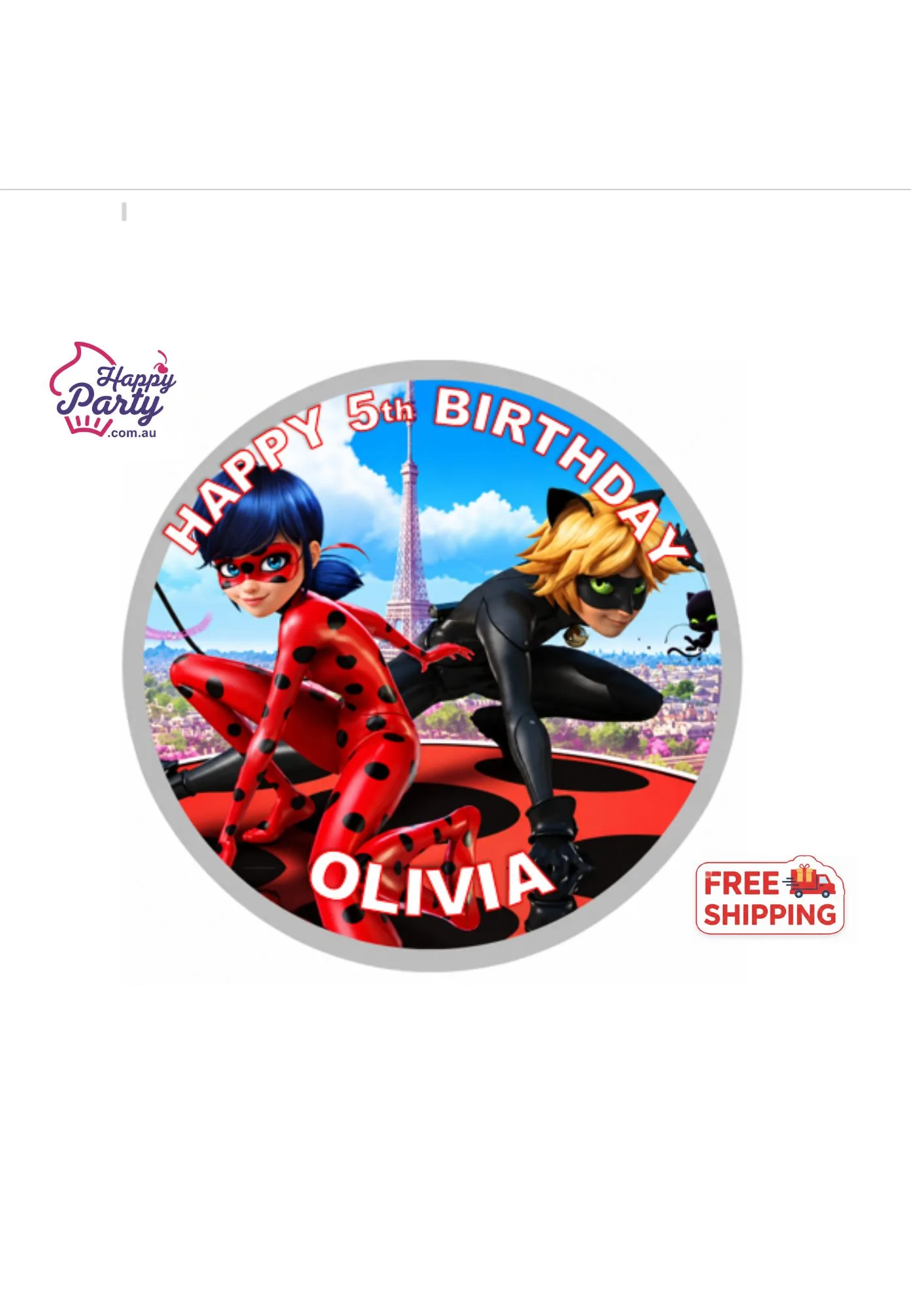 Miraculous Ladybug and Cat Noir Personalised Edible Cake Topper Decoration Images