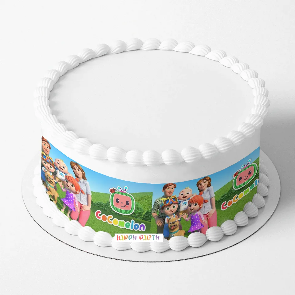 Cocomelon A4 Rectangle CAKE WRAP Around The Cake Edible Images Topper