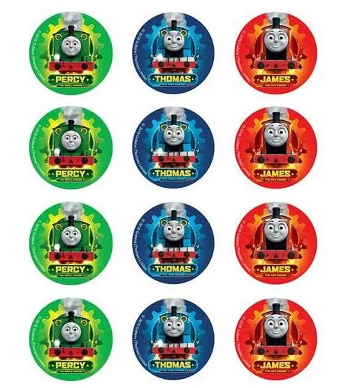 Thomas and Friends Edible Cupcake Topper 4cm Round Uncut Images Decoration