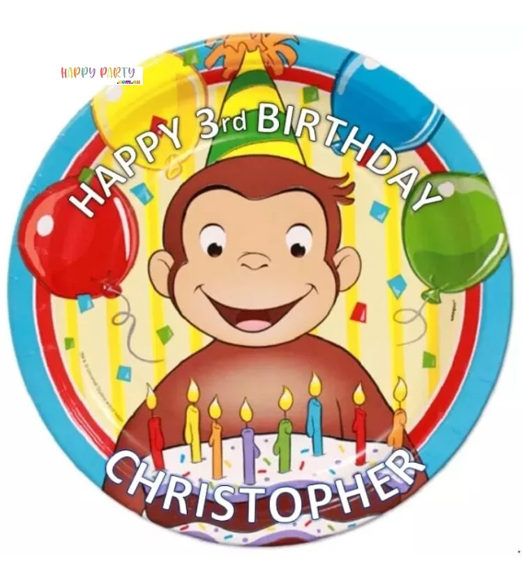 Curious George Personalised Edible Cake Topper Decoration Images