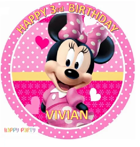 Minnie Mouse Personalised Edible Cake Topper Decoration Images