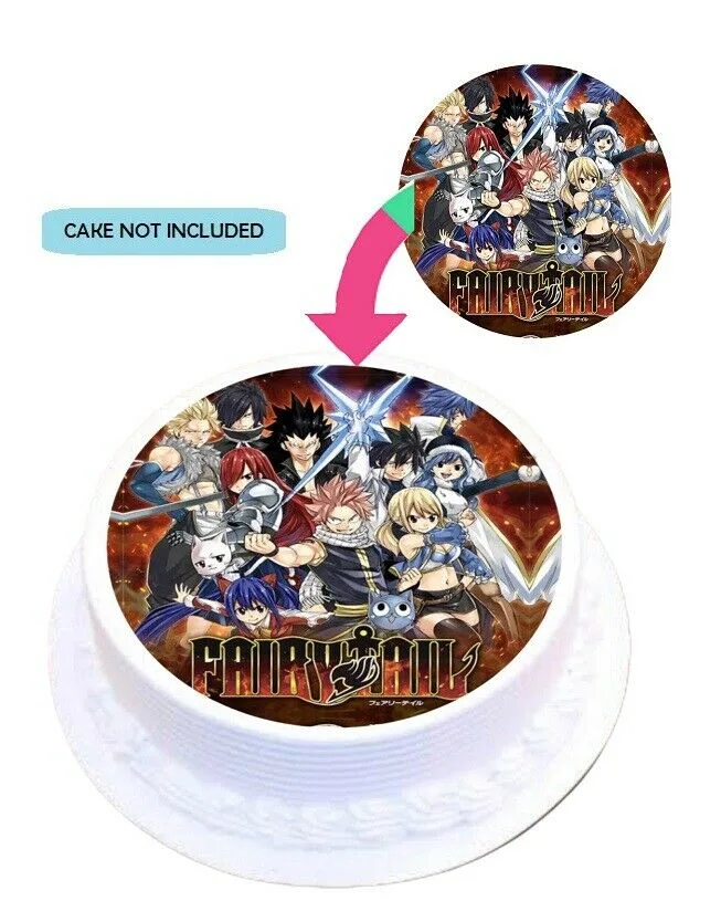 Fairy Tail Edible Cake Topper Round Images Cake Decoration