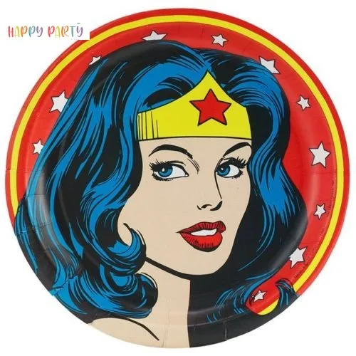 Wonder Woman Edible Birthday Cake Topper Decoration Round Image