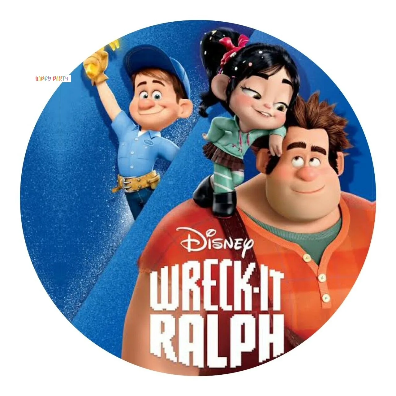 Wreck It Ralph Edible Birthday Cake Topper Decoration Round Image