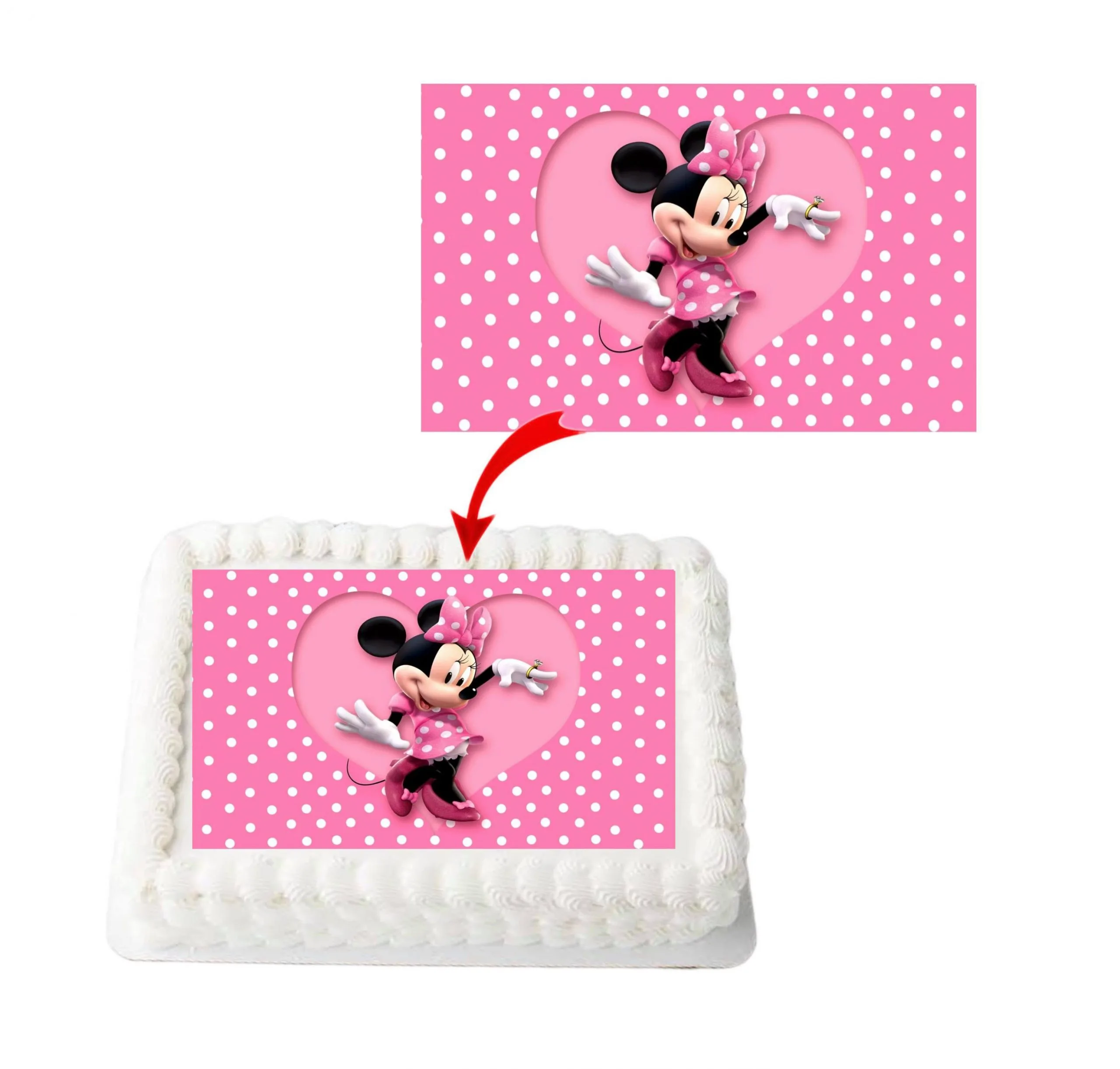 Minnie Mouse #2 A4 Rectangle Birthday Cake Topper Decoration Images