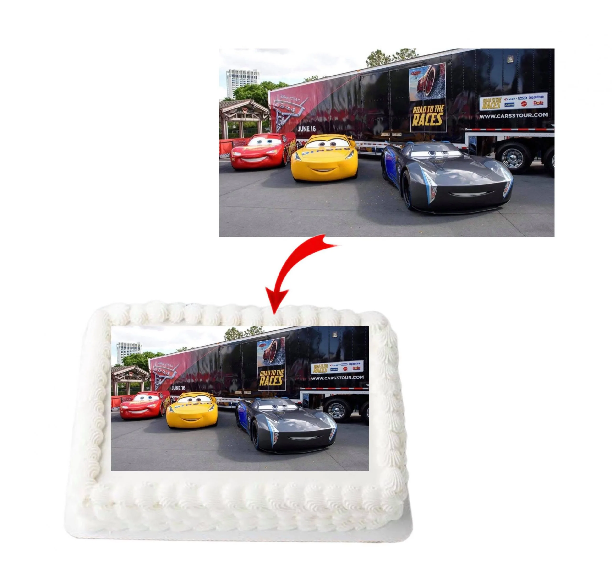 Disney Cars A4 Rectangle Birthday Cake Topper Decoration Images