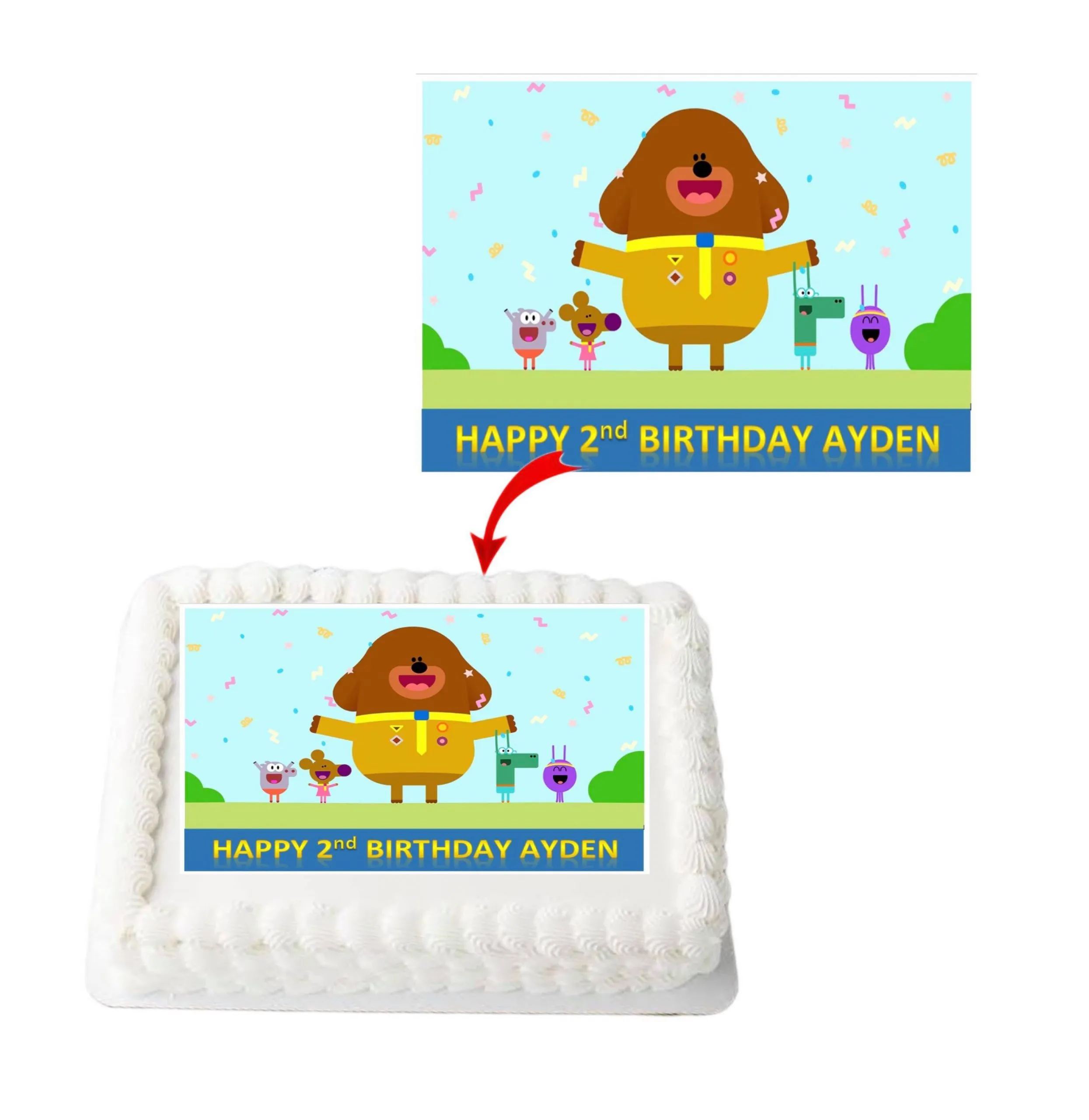 Hey Dugge Personalized Edible A4 Rectangle Size Birthday Cake Topper Decoration Images
