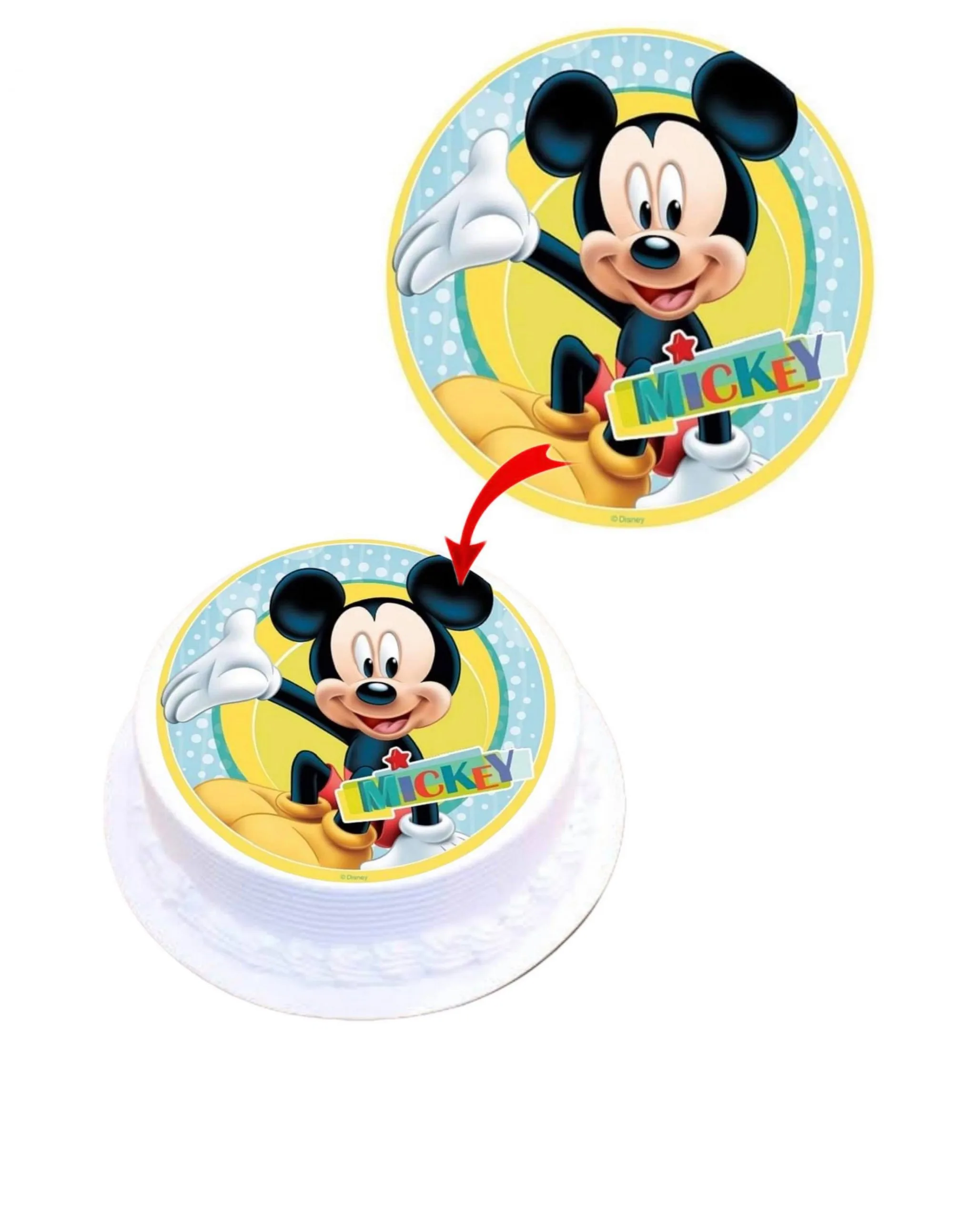 Mickey Mouse #2 Edible Cake Topper Round Images Cake Decoration
