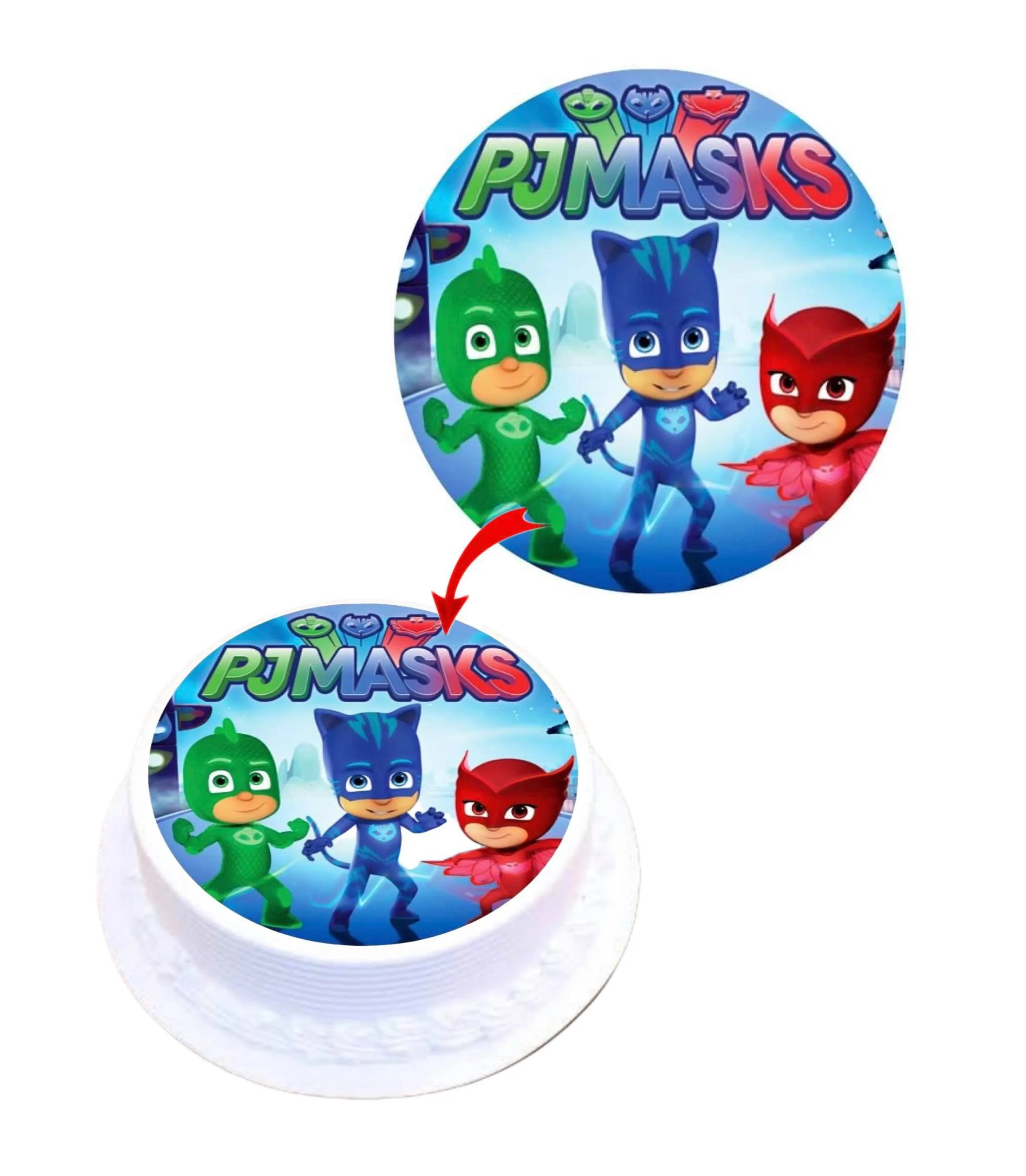 PJ Mask #2 Edible Cake Topper Round Images Cake Decoration