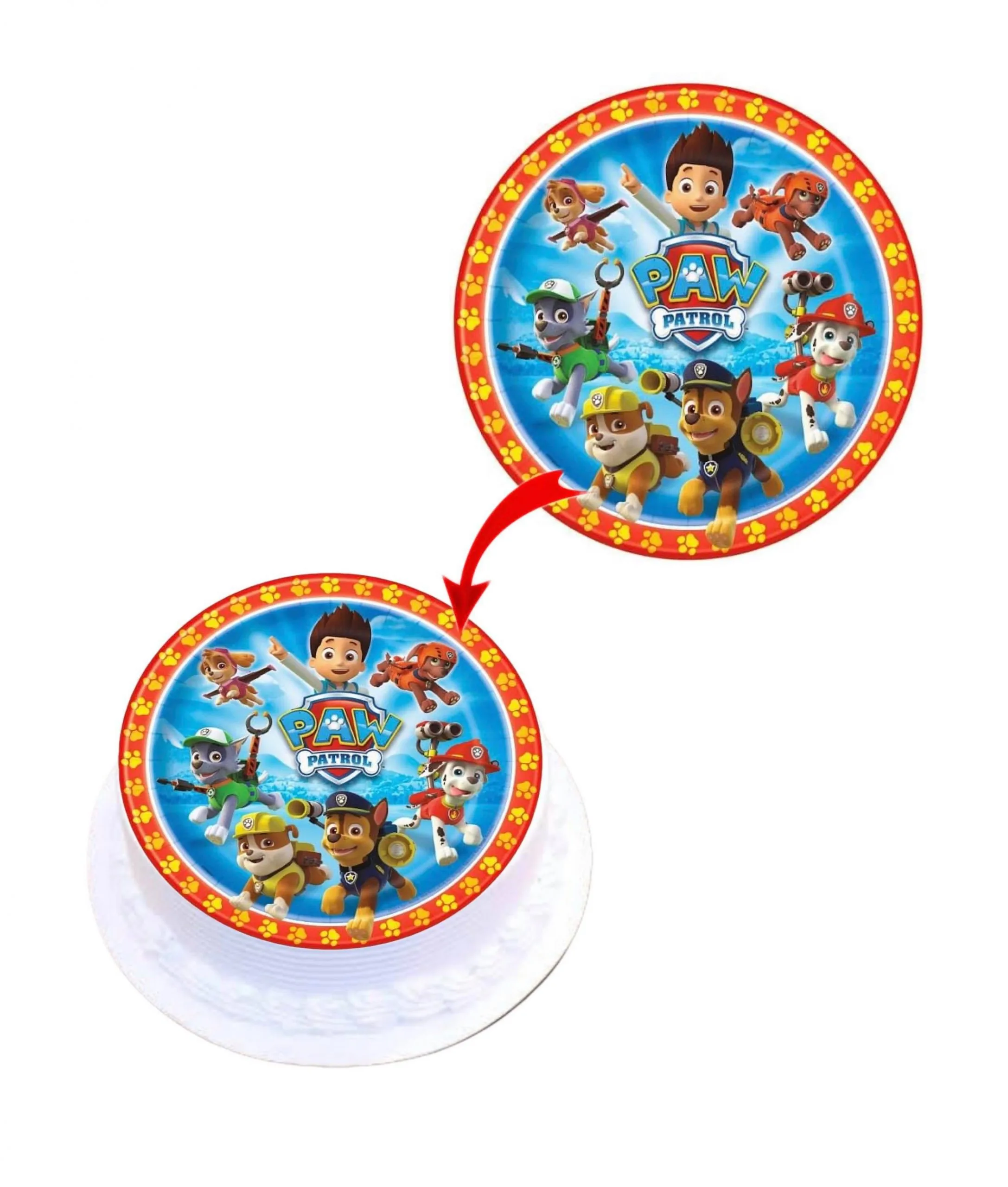 Paw Patrol #1 Edible Cake Topper Round Images Cake Decoration