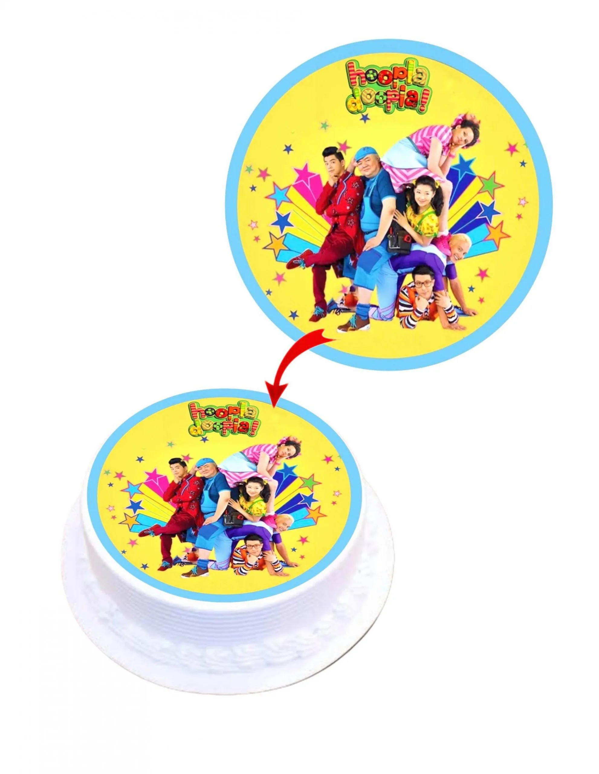 Hoopla Doopla Edible Cake Topper Round Images Cake Decoration