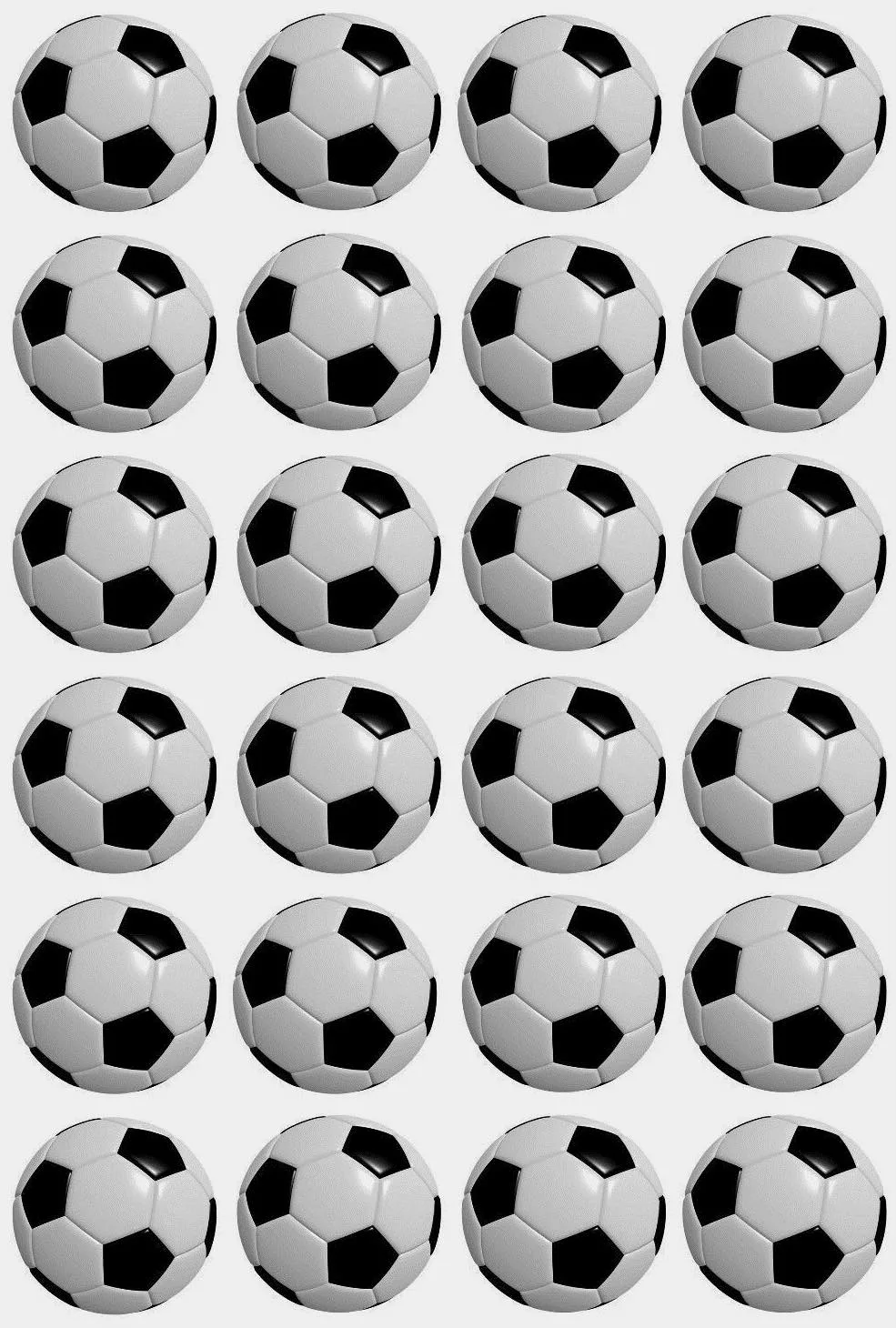 Soccer Balls Edible Cupcake Topper 4cm Round Uncut Images Decoration