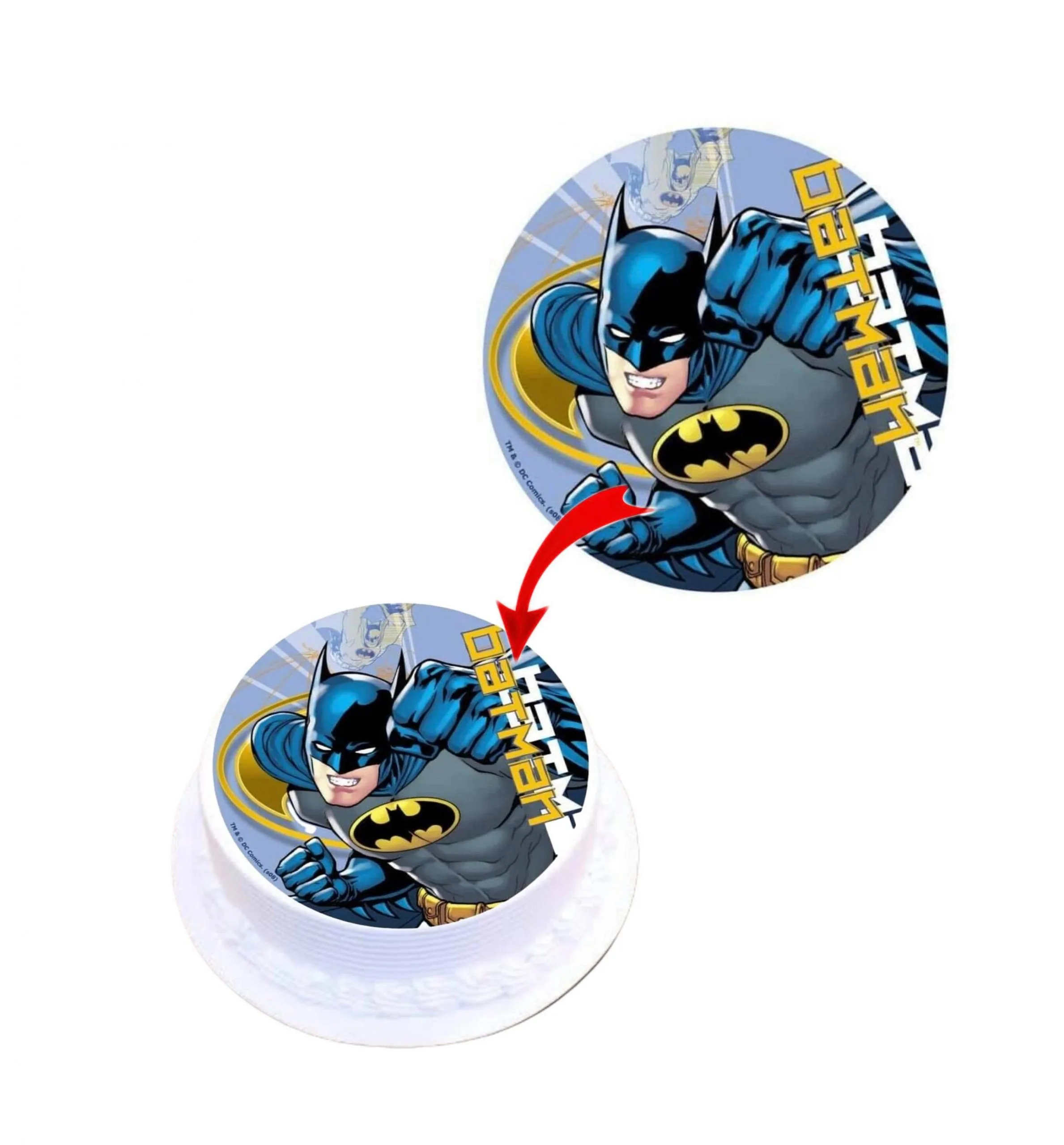 Batman #1 Edible Cake Topper Round Images Cake Decoration
