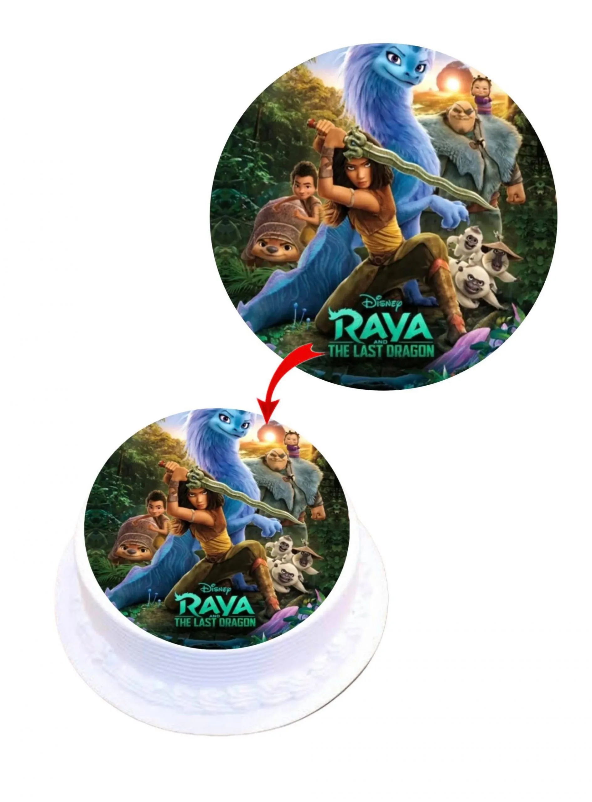 Raya The Last Dragon Edible Cake Topper Round Images Cake Decoration
