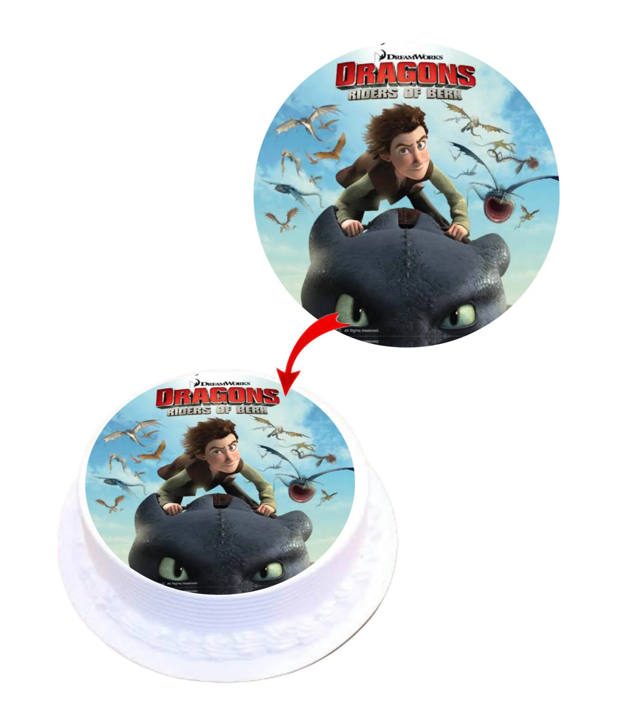How to train the dragon Edible Cake Topper Round Images Cake Decoration