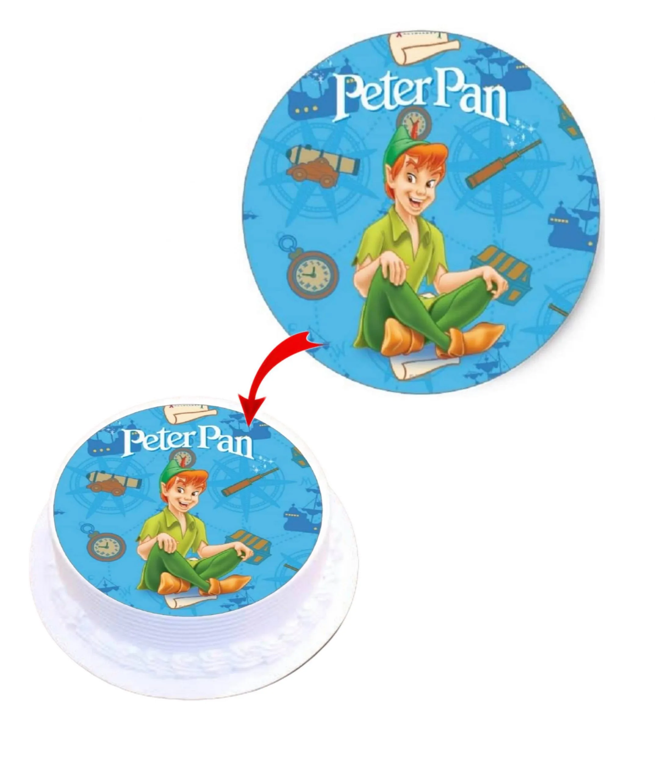 Peter Pan Edible Cake Topper Round Images Cake Decoration