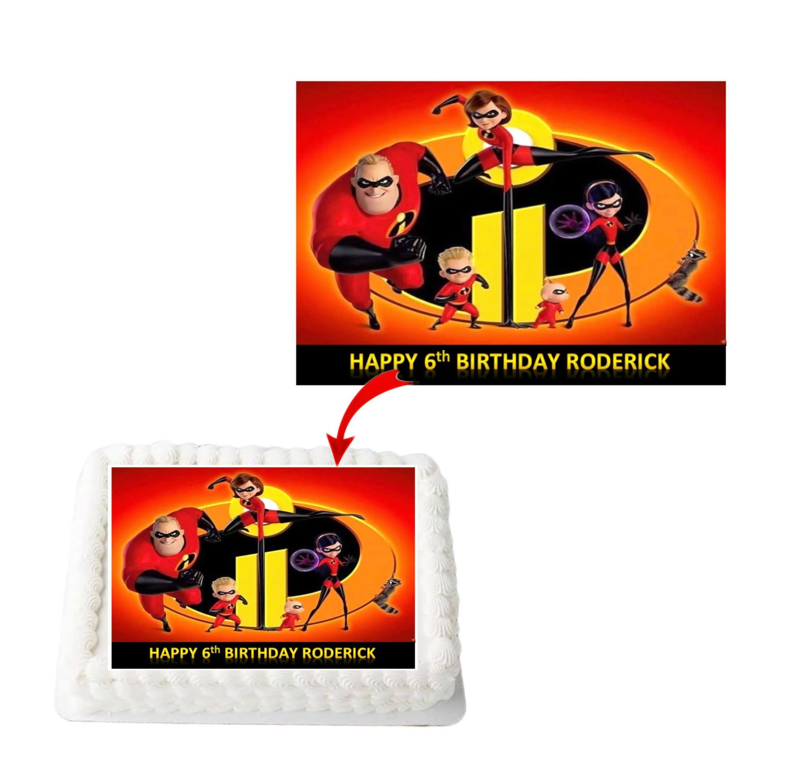 Invisible Personalized Edible A4 Rectangle Size Birthday Cake Topper Decoration Images